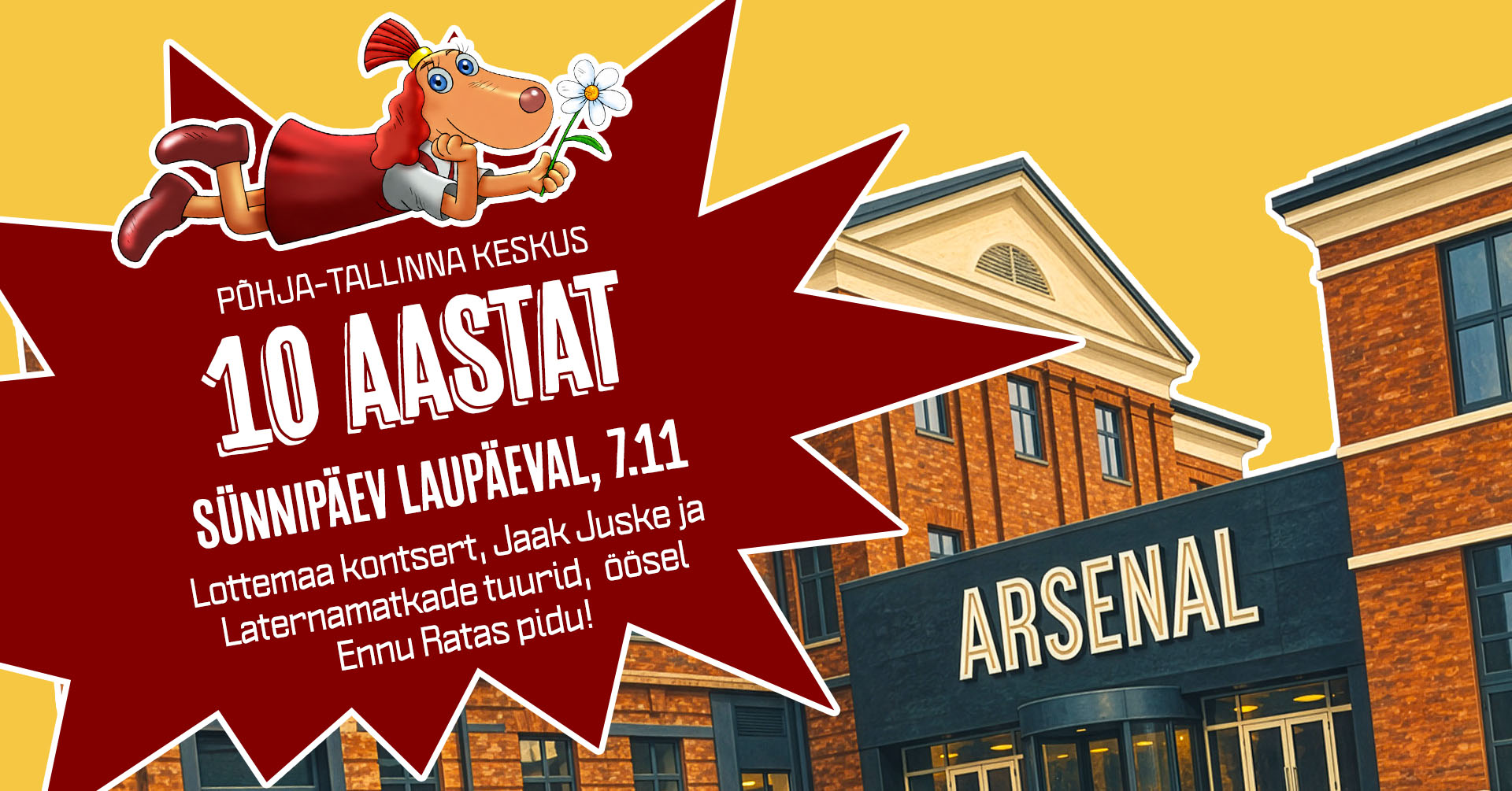 Sünnipäevanädal kulmineerub 7. novembril korraliku sünnipäevapeoga! Külla tulevad sõbrad Lottemaalt, Jaak Juske jagab Arsenali lugusid ja Matkafy kutsub laterna